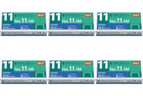 Grampos Staples Max No. 11-1M Mini 6 mm, pacote com 6 Grampos Staples Max No. 11-1M Mini 6 mm, pacote com 6