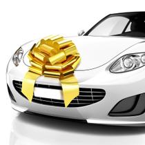 Gran moño para auto MIFFLIN dorado metálico impermeable de 46 cm Gran moño para auto MIFFLIN dorado metálico impermeable de 46 cm