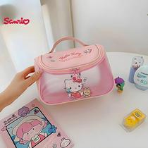 Grande Bolsa De Maquiagem De Viagem Hello Kitty Sanrio Oficial De Alta Capacidade Aberta Bolsa De