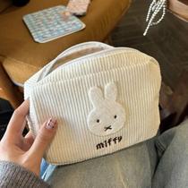 Grande Capacidade Bonito Miffy Coelho Veludo Saco Cosmético Portátil Bolsa De Armazenamento Caneta