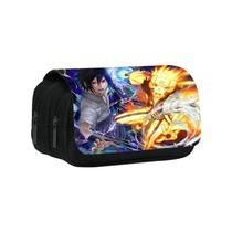 Grande Capacidade Naruto Sasuke Dos Desenhos Animados Lápis Caso Anime Aleta Caneta Saco Bonito