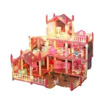 Grande Casa De Bonecas Para Meninas Com Móveis, Acessórios E Luzes LED, Casa Dos Sonhos De Princesa