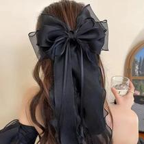 Grande Clipe De Cabelo Em Tule Duplo Com Laço De Jasmim, Doce E Fofo, Design De Primavera De Alto