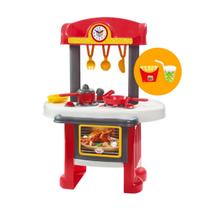 Grande Cozinha Infantil Vermelha Star Brinquedo C/Acessórios