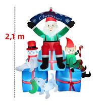 Grande Decoração Inflável De Natal De 2,1M Com Luzes LED Embutidas Para Atmosfera Externa No Quintal