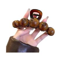 Grande E Elegante Presilha De Cabelo Em Acrílico Com Pérolas Para Festas, Acessórios De Cabelo Para