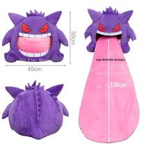 Grande Gengar Plushie Pokémon Grande Língua Travesseiro De Dormir Cobertor De Soneca De Dupla