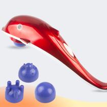 Grande golfinho massageador multifuncional luz vermelha aquecimento massagem martelo elétrico