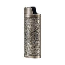 Grande J6 3D Girl Design À Prova De Choque De Metal Francês BIC Isqueiro Capa Suporte De Tamanho