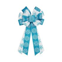 Grande Laço De Natal Azul E Branco Com Flocos De Neve Para Decoração De Guirlandas De Inverno Grande Laço De Natal Azul E Branco Com Flocos De Neve Para Decoração De Guirlandas De Inverno