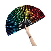 Grande Leque De Mão Dobrável Kung Fu Phantom Clack Para Festivais, Festas E Dança Em Linha