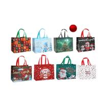 Grande Sacola De Presente De Natal Reutilizável Santa 325x25x17cm Suprimentos Para Compras De Férias