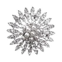 Grande strass pérola floco de neve broches natal neve broche cristal pino feminino moda jóias