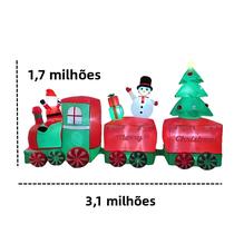 Grande Trem Inflável Do Papai Noel E Boneco De Neve Com Luzes LED Para Decorações De Natal E Ano