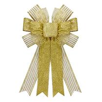 Grandes Arcos de Coroa de Natal, Laços de Fita de Brilho de Ouro de Natal para Coroas de Flores - Grandes Arcos toppers de árvore para o Jardim de Natal Jardim Interior Decoração Exterior Wreath OrnamentIns - On-Airstore