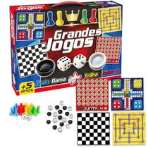 Grandes Jogos 4 tabuleiros Ludo Dama Trilha Junta 4 - Big Star