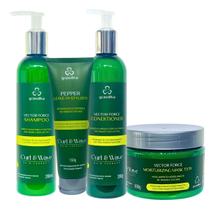Grandha Vector Force Cacho Kit Shampoo Cond. Mascara Leavein