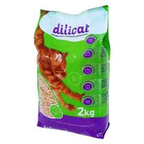 Granulado Higiênico de Madeira Gatos 2kg Dilicat