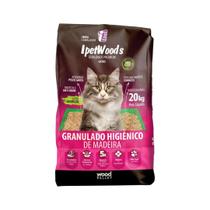 Granulado Higiênico De Madeira Ipet Woods Para Gatos 20Kg