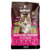 Granulado Higiênico De Madeira para Gatos Ipet Woods 2kg