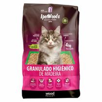 Granulado Higiênico De Madeira para Gatos Ipet Woods 4kg Granulado Higiênico De Madeira para Gatos Ipet Woods 4kg