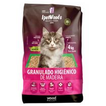 Granulado Higiênico de Madeira para Gatos Ipet Woods 4Kg Granulado Higiênico de Madeira para Gatos Ipet Woods 4Kg
