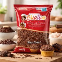 Granulado KiKakau Chocolate Escuro 500g para Confeitaria e Decoração de Bolos Granulado KiKakau Chocolate Escuro 500g para Confeitaria e Decoração de Bolos