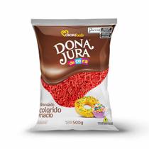 Granulado Macio Decorativo Bolos Doces Vermelho 500g Decora Dona Jura Granulado Macio Decorativo Bolos Doces Vermelho 500g Decora Dona Jura
