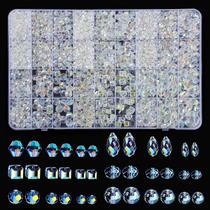 Grânulos de cristal Vtssvow Assorted Clear AB Color 2420 unidades Grânulos de cristal Vtssvow Assorted Clear AB Color 2420 unidades