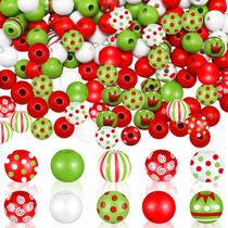 Grânulos de Natal de madeira Connvoice 240 unidades 16 mm 9 estilos Grânulos de Natal de madeira Connvoice 240 unidades 16 mm 9 estilos