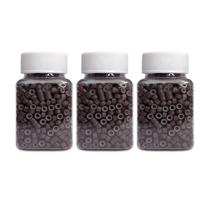 Grânulos de silicone para extensões de cabelo 1500 unidades AMGPT Brown 5mm Grânulos de silicone para extensões de cabelo 1500 unidades AMGPT Brown 5mm