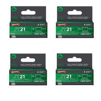Grapas Arrow Fastener JT21 214 de 1/4 pulg. Paquete de 4 con 1,000 grapas Grapas Arrow Fastener JT21 214 de 1/4 pulg. Paquete de 4 con 1,000 grapas