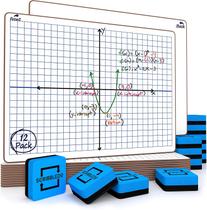 Graph White Board Scribbledo, pacote com 12, apagável a seco, 23x30cm com borrachas
