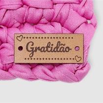Gratidão Gravada Etiqueta De Couro Para Bolsa Artesanato Idêntico a Foto do Anuncio
