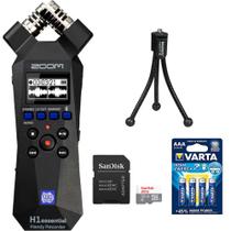 Gravador de Áudio Kellards Zoom H1essential Bundle com Float de 32 Bits