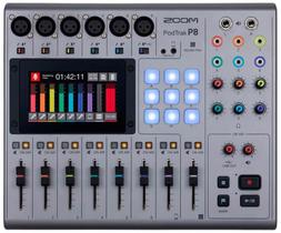 Gravador De Áudio Zoom Podtrak P8 Podcast Recorder 6 Canais