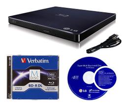 Gravador de Blu-ray LG WP50NB40 6X externo portátil com 50 GB Gravador de Blu-ray LG WP50NB40 6X externo portátil com 50 GB