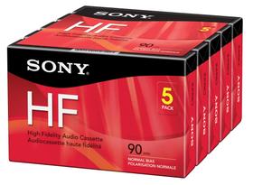 Gravador de Cassete Sony 5C90HFR - 90 Minutos - Pacote com 5 Unidades