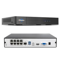Gravador de vídeo em rede NVR Hiseeu 8 portas 4K PoE 16 canais Gravador de vídeo em rede NVR Hiseeu 8 portas 4K PoE 16 canais