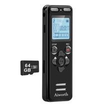 Gravador de voz digital Aiworth E36 72GB com reprodução de MP3