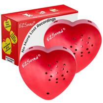 Gravador de voz EzSound para bichos de pelúcia Pacote com 2 Gravador de som com botão de pressão de 30 segundos Create Heartbeat Bear for Newborn Módulo de som gravável com mensagem de voz pessoal para brinquedos (vermelho)