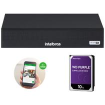 Gravador Digital DVR 04 Canais 5MP Multi HD Inteligência Vídeo MHDX 3004 C + HD 10 TB Intelbras