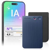 Gravador Digital Plaud Note 64GB Azul com Transcrição Inteligente e IA, Capa Protetora, Controle de aplicativo, transcrição e resumo