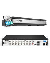 Gravador DVR de segurança de vídeo ZOSI 3K Lite H.265+ 16CH 4TB HDD