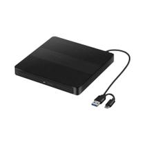 Gravador E Leitor De DVD CD Externo USB3.0 Tipo-C 2-em-1 Para Laptop E Desktop