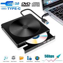 Gravador e leitor externo de DVD CD Slim Preto Original 5gbs USB 3.0 Plug and Play