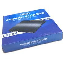 Gravador E Leitor Externo DVD CD USB 3.0 Slim Portátil Driver DVD1 DVD-RW - NTF