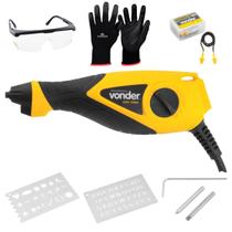 Gravador Elétrico para Metais Vidro Pedra e Madeira GRV700 com Oculos, Luvas e Protetor Auditivo