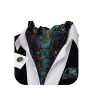 Gravata Barry.Wang Ascot Silk Paisley, conjunto de gravatas 126cm