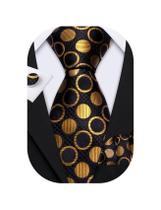 Gravata Barry.Wang Silk Polka Dot 150 cm com abotoaduras